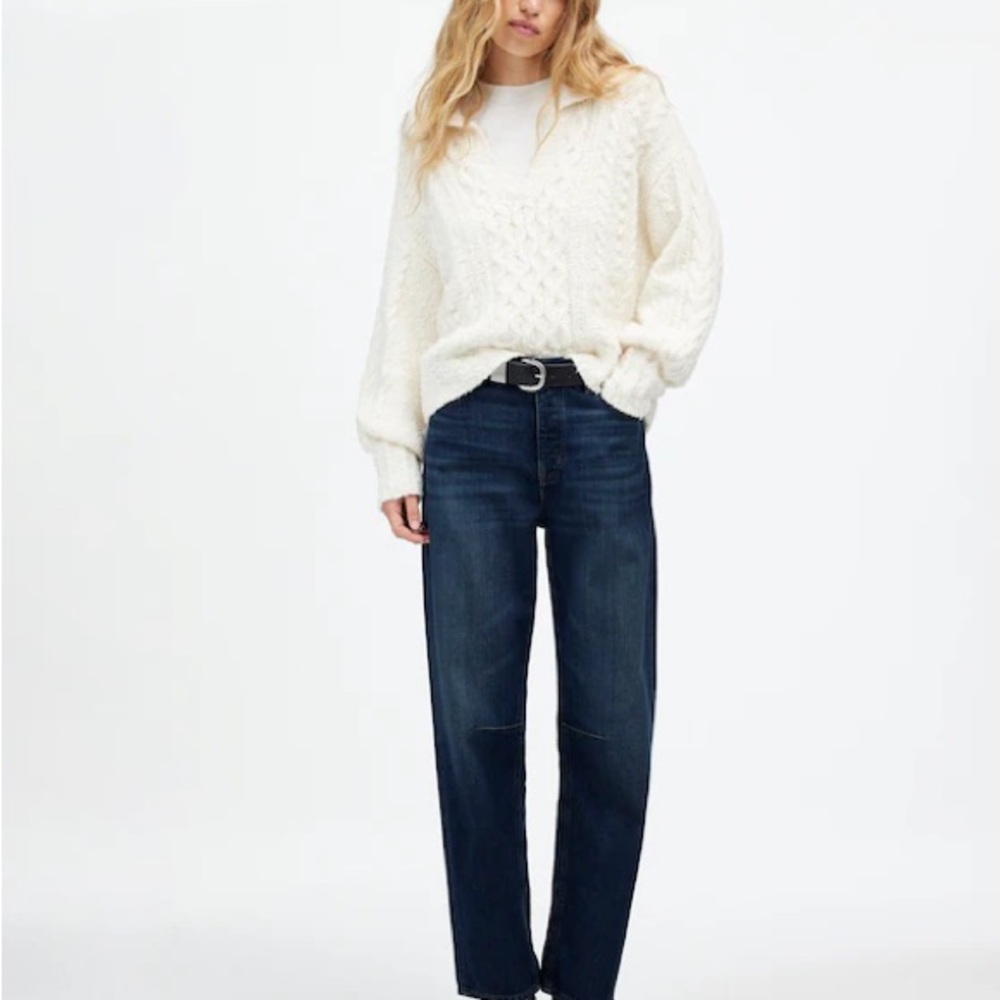 Madewell Darted Barrel-Leg Jean Softdrape Edition - Leeds Wash